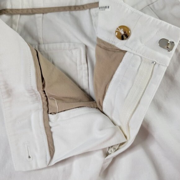 Vince Capri Crop Pants Size 6 29X25 White Cotton Linen Blend Pockets Zip Front - Picture 4 of 14